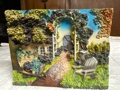 Hand Painted 3d Garden scene on Acrylic