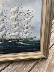 ‘Tall Ship at Sea’ Original Oil Painting by K. Maskell
