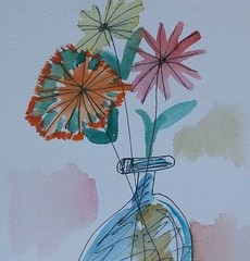 Original IMPRESSIONISM Painting 5×7 Inch Hand Painted Flowers In Vase OOAK