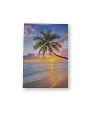 NIB Dream Land Tropical Beach Sunset Painting Giclee Print 11″ x 16″