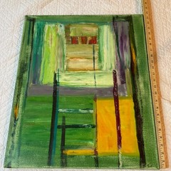 Abstract modernist interior original PAINTING by Clark greens