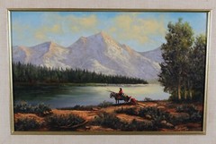 PHIL ARCURI MOUNTAIN LANDSCAPE OIL PAINTING NATIVE AMERICAN SONORA CALIFORNIA