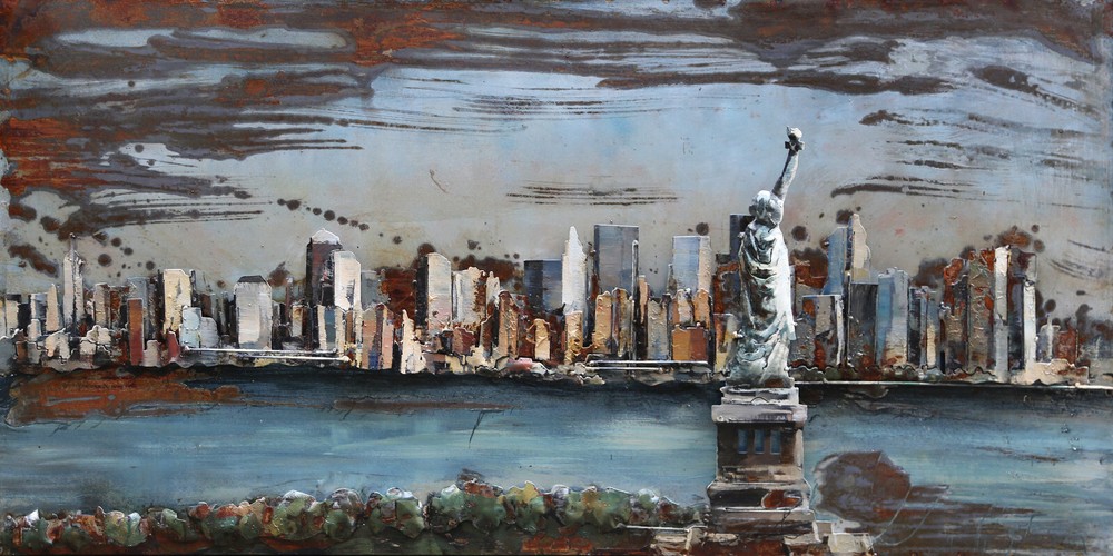 „European Bronze“ Mixed Media Iron Hand Painted Dimensional Wall Décor Sale