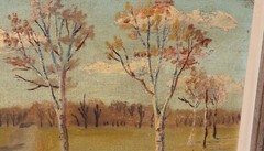 ROBERT HENRY LOGAN Imporant American Impressionist Autumn Trees by a Road oil