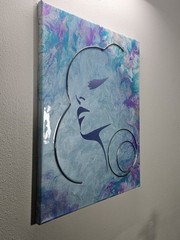 Lg 2 Piece Dutch Pour w/3D accents In chrome Titled, Besties. 16×20 times 2