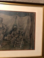 Signed Illustration Art Painting Circus / Side Show France ’50s Nicolas Eekman