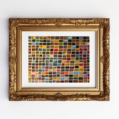 Painting Original Mosaic Abstract Art Matted 11×14 Acrylic Jimarieart