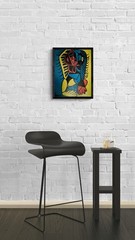 Abstract Art Original Signed Cubist Face Canvas Painting 11×14 Contemporary Art
