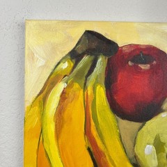 Original Still Life Fruit Painting 11×14 Bold Brush Strokes Acrylic on Canvas