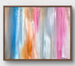 Original Contemporary 16×20 Hand Painted Acrylic Canvas Multi Color Art Signed