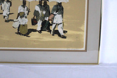 Clyde Burnette Mid Century „The Long Walk“ 27/28 Serigraph Hand Painted Signed