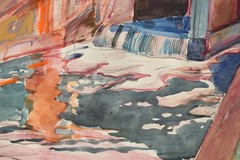 Peter Berndt 1937-2021 Berlin/watercolor 1996 „Weir near Mellensee“ Brandenburg
