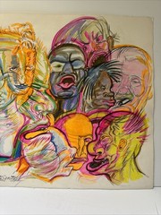 Expressionist Painting Portrait Modernist Jewish Collection Rothberg Vintage