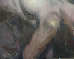 GERRY MILLER -. Unique. artwork.“nude. Oil paint on board.30x40cm