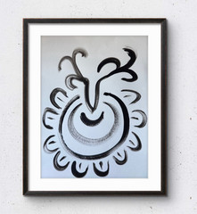 Original Acrylic Aztec Flowers Portrait 11×14 Signed Loose Paper Abstract Art
