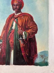 Vintage Contemporary Acrylic Canvas Painting Portrait Indian Girodet-Trioson