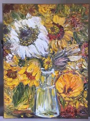 Sunflowers.Original Oil Painting