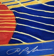 ORIG MIXED MEDIA ACRYLIC PAINTING ON CANVAS „NAMASTE” BY DOMINIC PANGBORN YOGA
