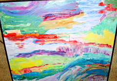 Original Oil Framed „Shoreline“ Signed Judith Espinoza 18 1/4″X18 1/4″ 2008