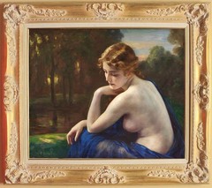 Hand Painted Oil Painting art Portrait female noblewoman nude on Canvas 20X24″