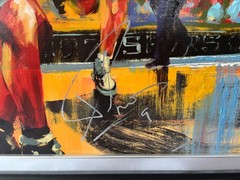 „Running the Floor“ Spurs giclee reproduction with 3 autographs signed/numbered