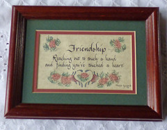 ORIGINAL Calligraphy Artwork Wall Hanging – Signed Wood Frame Glass Matted