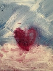 Cupcake With Heart Contempo Expressionism Gicelle Print Signed Fine Art 10 X 13”