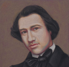 Portrait of Andre Gide, Original Art, Pastel Painting, Framed, Small, Gay, LGBT