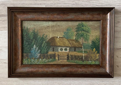 Antique oil painting framed