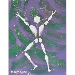 MESSENGER Jerome – Acrylic painting „Man in white“ 35x27cm (5F) – 2023