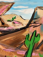 Captivating Southwest Desert Acrylic Landscape Painting 11×14″ Mixed Media Paper