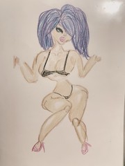 Lady’s Figure Model Painting Art Piece Hand Painted 8×11