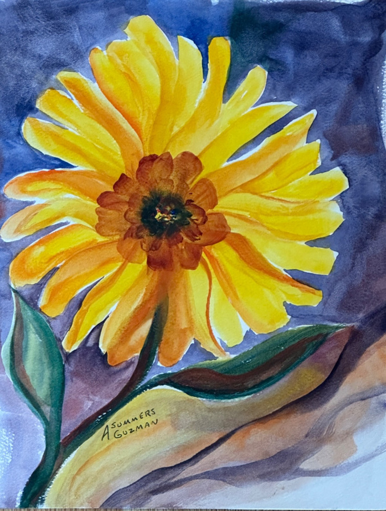 ALICE GUZMAN ORIGINAL WATERCOLOR PAINTING 9″ X 7.5″ NEW MEXICO ARTIST 1980’S
