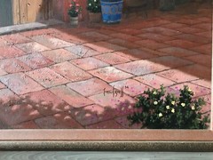 Francisco Ayala Gress Oil/Canvas, Old Door in the Courtyard, Signed 1994
