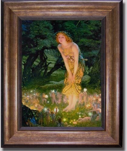 Bronze Framed Midsummer Eve by Edward Hughes Canvas Giclee Art (18 in x 15 in)