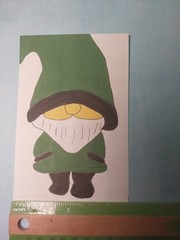 Gnome art, ORIGINAL FOLK ART WHIMSICAL Garden Theme 4×6 Home Decor Painting Gat