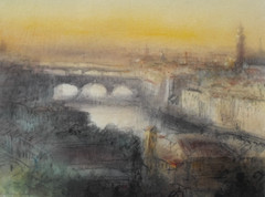 William Selwyn – Original Watercolour Painting – Golden Evening, Florence. Italy
