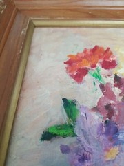 Oil Painting IMPRESSIONISM Contemporary Still Life FLOWERS 18×15″ Artist Signed