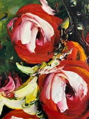 Floral in Vase,Original Oil Painting by R. Cook, 61 X91 cm