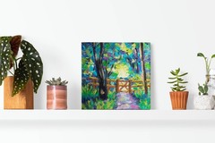 Original Oil Painting 6×6 Canvas Forest Landscape Trees Impressionist Art Magic