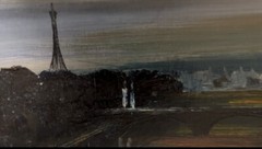 John Piper, Epsom, England, 1903-1992, “River Seine, Paris,” 15×21”