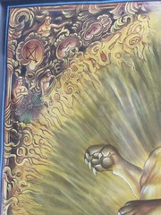 Original Painting Cloth Astrology Zodiac LEO Lion Apollo Tarot BOSSCHART FRAMED