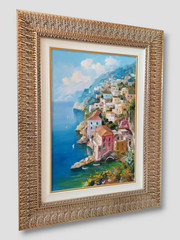 Amalfi Coast Landscape/Neapolitan Marine Scene/Original Oil Painting signed