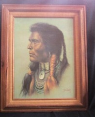 BILL HAMPTON CANVAS PRINT NATIVE AMERICAN INDIAN WARRIOR