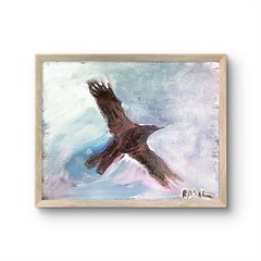 Grackle Unique Abstract Expressionism Wall Art Canvas Board 11×14