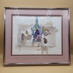 Pen & Ink Watercolor Art Painting Signed Matted Framed Still Life Original 11*12
