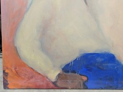 Estate Sale Collection Texas Artist Portrait Man Painting Canvas 38″ x 38″