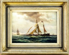 John Petersen (MA,Denmark,1839-1874) oil painting antique 128833