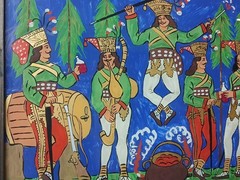 Vintage Framed Hand Painted Czech Reverse Glass Painting of Soldiers – Prague