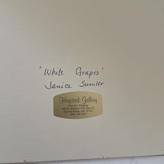 Janice Sumler White Grapes Painting Print. 11” X 14” Signed Reproduction EUC